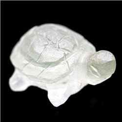 12.70 CT. CARVED BRAZILIAN PREHNITE TURTLE