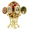 Image 1 : GOLD PLATED CAUCASUS EGG WITH ENAMEL & CRYSTALS