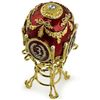 Image 3 : GOLD PLATED CAUCASUS EGG WITH ENAMEL & CRYSTALS