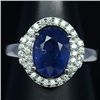 Image 1 : WHITE GOLD OVER STERLING RING W/ BLUE SAPPHIRE & TOPAZ