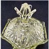 Image 2 : VINTAGE YELLOW ART GLASS CANDY DISH WITH LID