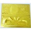 Image 2 : LOT OF 10 24K .999 GOLD 100 DOLLAR BANKNOTES BILLS