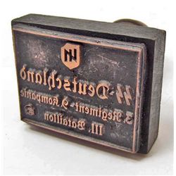 NAZI GERMAN SS DEUTSCHLAND RUBBER STAMP