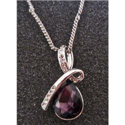PLATINUM PLATED AUSTRIAN CRYSTAL PENDANT WITH CHAIN