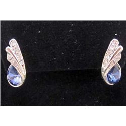 PAIR OF PLATINUM PLATED AUSTRIAN CRYSTAL EARRINGS