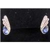 Image 1 : PAIR OF PLATINUM PLATED AUSTRIAN CRYSTAL EARRINGS
