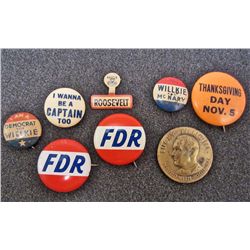 LOT OF VINTAGE POLITICAL PINBACK BUTTONS