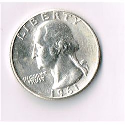 1961 B/U Washington Quarter