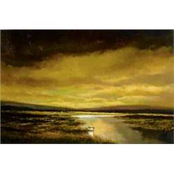 Norman J. McCaig (1929-2001) BALLYNAHINCH RIVER, CONNEMARA signed lower left oil on canvas 61 by ...