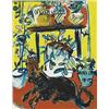 Elizabeth Cope (b.1952) INTERIOR WITH HOUSE-PLANTS AND CAT signed and dated [1996] on reverse oil...