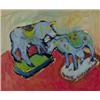 Elizabeth Cope (b.1952) CHINA BULLS signed lower left oil on board 51 by 61cm., 20 by 24in. €2,00...