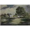 George K. Gillespie RUA (1924-1995) HOMESTEAD signed lower left oil on panel 28 by 41cm., 11 by 1...