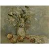 Image 1 : Stella Steyn (1907-1987) STILL LIFE WITH PEACHES AND MIXED FLOWERS oil on board 51 by 61cm., 20 b...