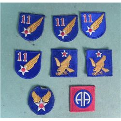 8 WWII U.S.11th AIR FORCE & AA & 2nd AF PATCHES