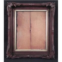 Antique Walnut Hand Carved Victorian Leaf Picture Frame