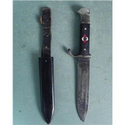 Late War Hitler Youth Knife Ground Blade, Snap Strap