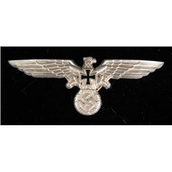 NAZI VISOR EAGLE/SWASTIKA W/IRON CROSS-MKD GES GESCH 17