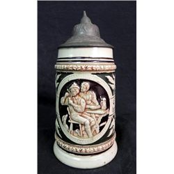 Vintage German Stein Pewter Lid Post War