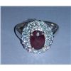 Image 1 : 3.740g Ring of Ruby and CZ Sterling 925 Silver