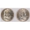 Image 1 : ( 2 ) 1954-D FRANKLIN HALF DOLLARS, BOTH MS-64 WHITE!