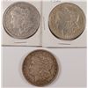 Image 1 : LOT OF 3 CIRCULATED MORGAN DOLLARS 1890, 1890-O, 1921
