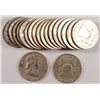 Image 1 : ROLL OF CIRCULATED FRANKLIN HALF DOLLARS