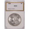Image 1 : 1889 MORGAN SILVER DOLLAR, PCI MS-65  BLAST WHITE