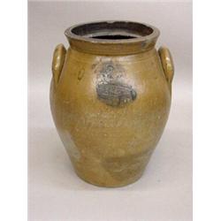 OHIO STONEWARE CROCK. Impressed signature "S. Purdy, Ohio, 2". (Solomon Purdy, Atwater, Portage C…