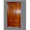 Image 1 : ONE-PIECE LINEN PRESS. Cherry with poplar secondary wood. Bracket feet and scalloped aprons with …