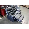 Image 2 : BLACK LEATHER RECLINING LOVE SEAT