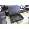 Image 2 : BLACK LEATHER PADDED STORAGE OTTOMAN