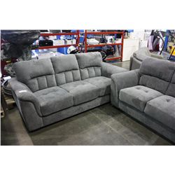 GREY FABRIC COUCH AND LOVESEAT SET