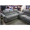 Image 1 : GREY FABRIC COUCH AND LOVESEAT SET