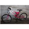 Image 1 : KIDS PINK  RALEIGH SENSOR 6 SPD FULL SUSP MOUNTAIN BIKE