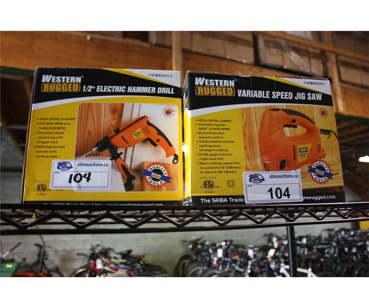 Western Rugged Tools NEW WESTERN RUGGED 1/2'' HAMMER DRILL AND JIG SAW