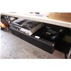 Image 1 : TV STAND, 2 SPEAKERS, CAR AMP, 2 PRINTERS AND TV