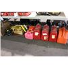 Image 1 : ASSORTED GAS CANS AND ELECTRIC HEDGETRIMMER