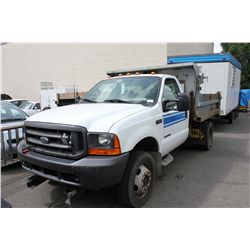 2001 FORD F-550 XL SUPER DUTY, DUMP TRUCK, WHITE, VIN # 1FDAF57F71ED31734