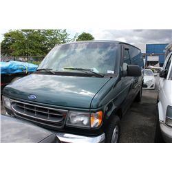 1997 FORD E-150, CARGO VAN, GREEN, VIN # 1FTEE14L9VHA09161