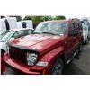 Image 1 : 2008 JEEP LIBERTY SPORT 4X4 NORTH EDITION, 4 DOOR SUV, RED, VIN # 1J8GN28K18W247224