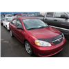 Image 2 : 2005 TOYOTA COROLLA, 4 DOOR SEDAN, RED, VIN # 2T1BR32E55C864516