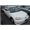 Image 2 : 2003 HONDA CIVIC HYBRID, 4 DOOR SEDAN, WHITE, VIN # JHMES965235800328