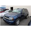 Image 1 : 2002 CHEVROLET TRAILBLAZER LS, 4 DOOR SUV, BLUE, VIN # 1GNDT13S122280117