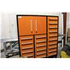 Image 1 : 2 DOOR, 22 DRAWER BLACK AND ORANGE MOBILE MECHANICS TOOL CHEST