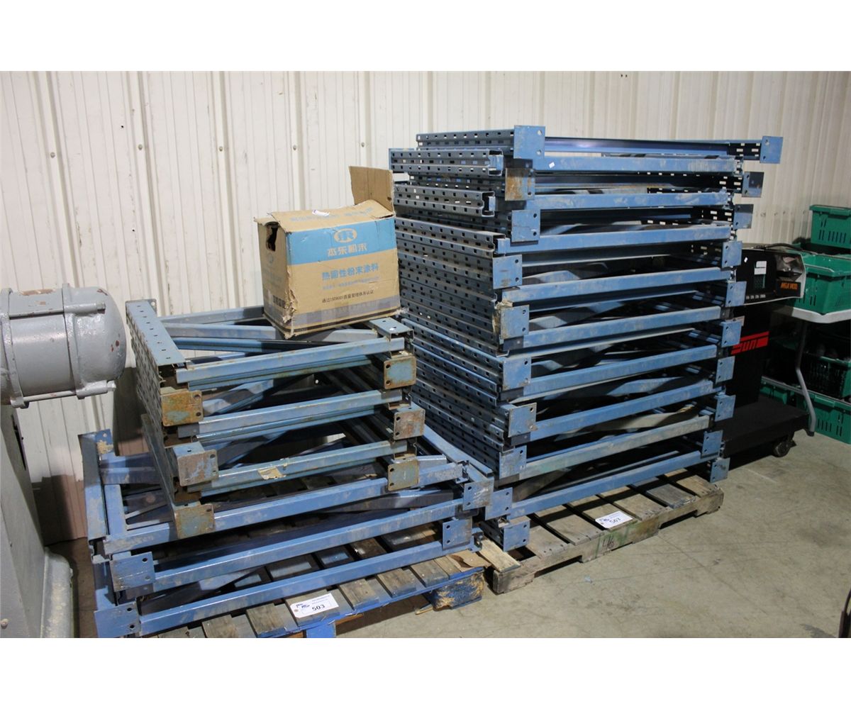 2 PALLETS OF BLUE SHORT PALLET RACKING UPRIGHTS