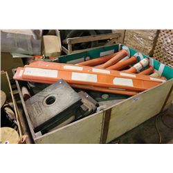 BIN OF CONSTRUCTION CONES AND ROAD BLOCKS