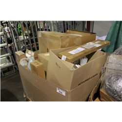 PALLET OF VARIOUS APPLIANCE PARTS AND HARDWARE