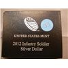 Image 2 : 2012 United States Mint Infantry Soldier UNC.  90 % Silver Dollar