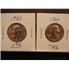 Image 1 : 2-1960 Washington Proof Quarters