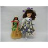 Image 1 : Treasures in Lace Porcelain Doll in Purple and Hula Doll